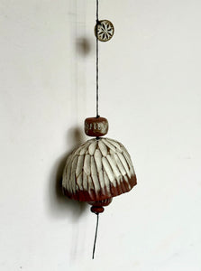 Medium Carved Ivory & Red Clay Belle Chime