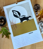 California Sierra Wildlife 2026 Calendar – Hand Illustrated Mid Century Modern Wall Art