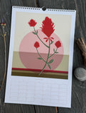 2027 Western Wildflower Wall Calendar – Hand Illustrated Minimal, Mid Century Modern Art, California Inspired
