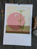 2027 Western Wildflower Wall Calendar – Hand Illustrated Minimal, Mid Century Modern Art, California Inspired