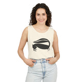 Ivory Ghost Rabbit Tank — Minimal Wildlife Graphic Tank by Diana Fayt