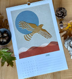 California Sierra Wildlife 2026 Calendar – Hand Illustrated Mid Century Modern Wall Art