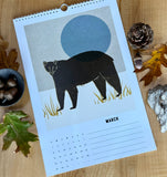 California Sierra Wildlife 2026 Calendar – Hand Illustrated Mid Century Modern Wall Art