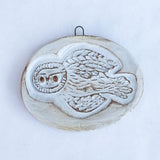 Folk Owl Tile- White