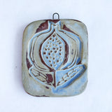 Pomegranate Folk Wall Tile- Blue