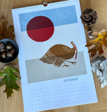 California Sierra Wildlife 2026 Calendar – Hand Illustrated Mid Century Modern Wall Art