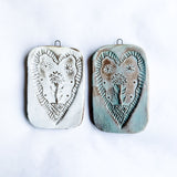 Large Folk Heart Wall Tile