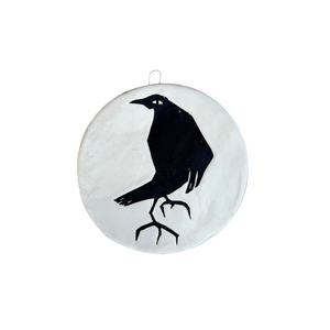 Crow - Medium Round Wall Plaque