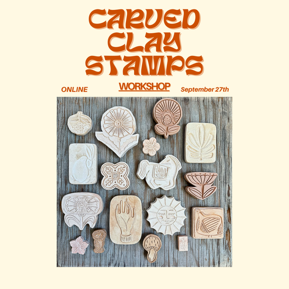 Carved Clay Stamps- Online Workshop
