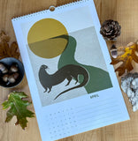 California Sierra Wildlife 2026 Calendar – Hand Illustrated Mid Century Modern Wall Art