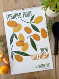 Foraged Fruit 2026 Calendar-Hand Illustrated Block Print Style Botanical Calendar