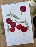 Foraged Fruit 2026 Calendar-Hand Illustrated Block Print Style Botanical Calendar