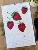 Foraged Fruit 2026 Calendar-Hand Illustrated Block Print Style Botanical Calendar
