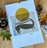 California Sierra Wildlife 2026 Calendar – Hand Illustrated Mid Century Modern Wall Art