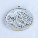 Folk Owl Tile- White