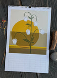 2027 Western Wildflower Wall Calendar – Hand Illustrated Minimal, Mid Century Modern Art, California Inspired