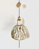 Medium Carved White Speckled Belle Chime No.15