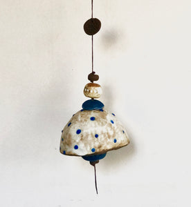 Medium White & Blue Polka Dot Belle Chime No.9