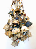 Medium Faceted Brown, Blue & Ivory Belle Chime No.12