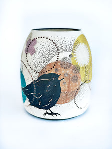 Singing Bird Barrel Vase