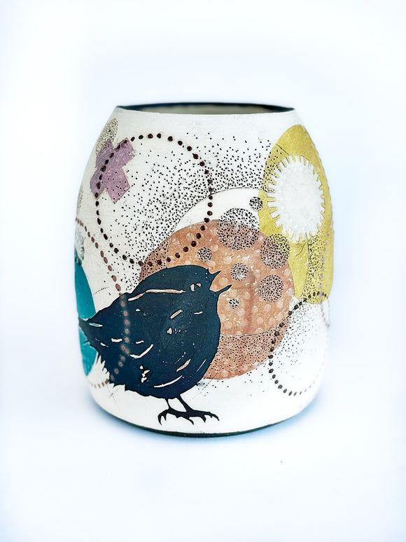 Singing Bird Barrel Vase
