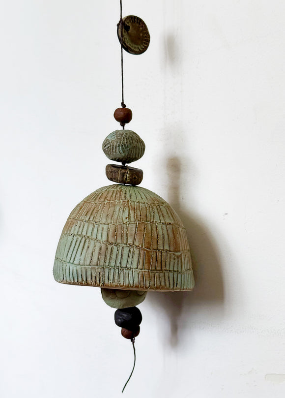 Large Turquoise Grid Belle Chime