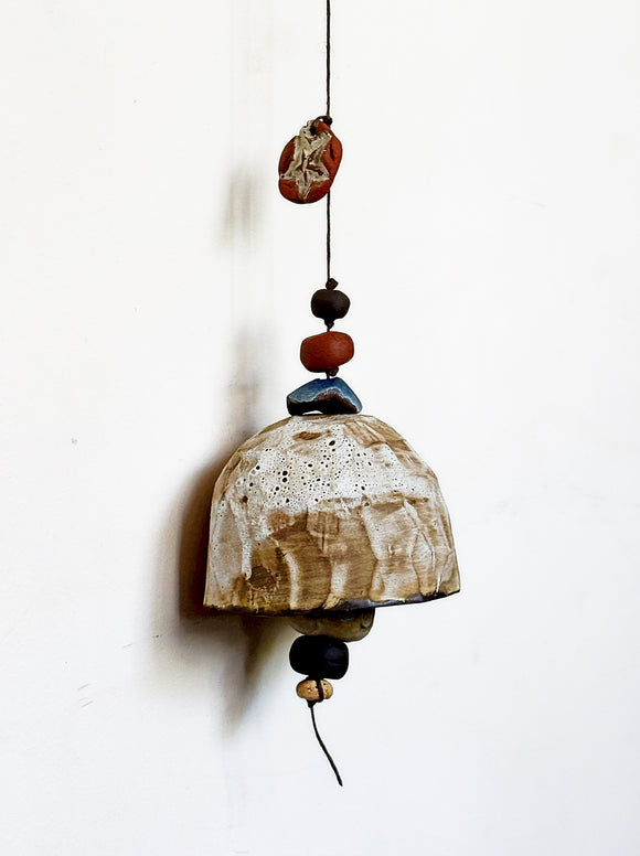 Large Faceted White & Blue Belle Chime