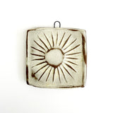 Square Sun Wall Tile - Ivory