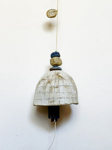 Large White & Cobalt Grid Belle Chime