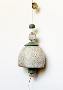Large White & Turquoise Herringbone Belle Chime