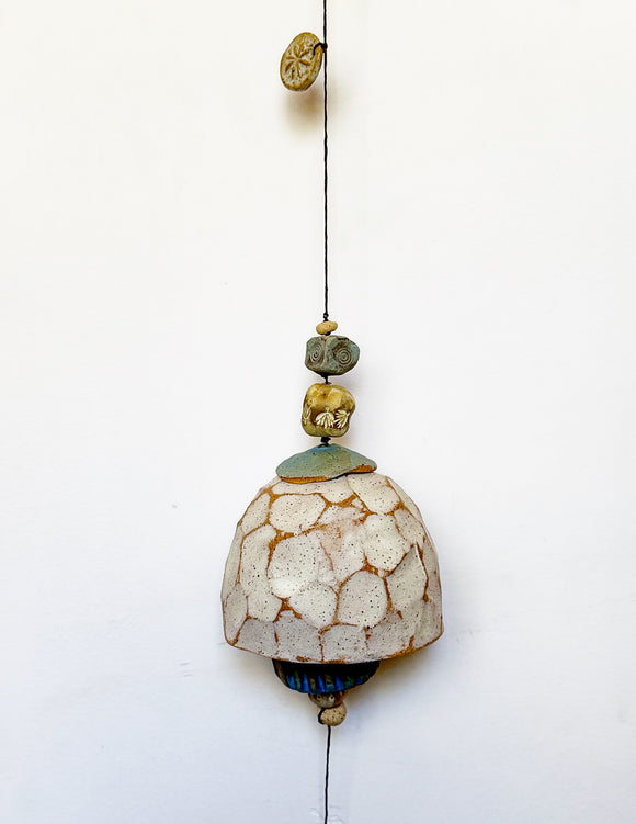 Large Faceted Ivory & Turquoise Belle Chime