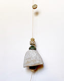 Large White & Shiny Teal  Textured Belle Chime