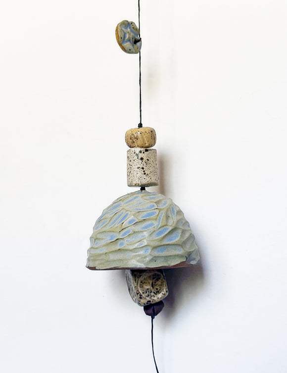 Small Carved Ice Blue Belle Chime