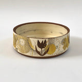 Yellow Straight Sided Bowl With Flowers