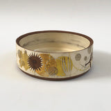 Yellow Straight Sided Bowl With Flowers