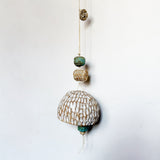 Large White & Turquoise Tiny Facet Belle Chime