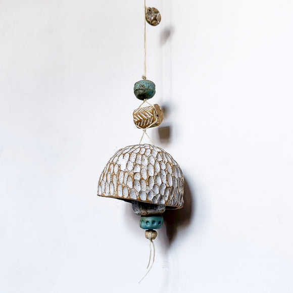 Large White & Turquoise Tiny Facet Belle Chime