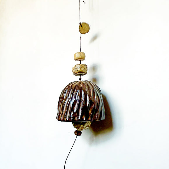 Large Faceted Cocoa Brown Belle Chime