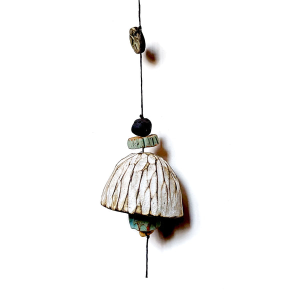 Extra Small Carved White  & Turquoise Belle Chime
