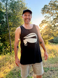 Black Ghost Rabbit Tank -  Minimal Wildlife Graphic Tank by Diana Fayt