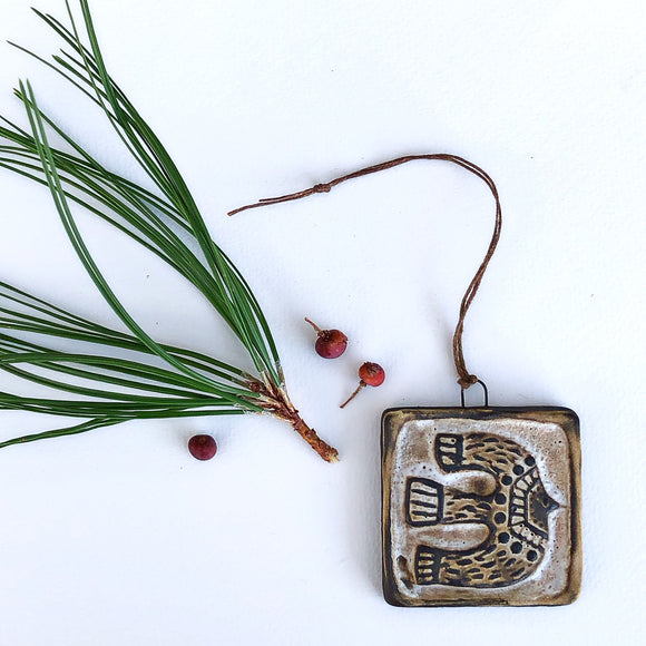 Handcrafted Ceramic Snow Bird Ornament