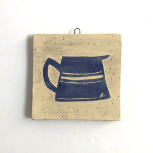 Blue Pitcher Medium Square Wall Tile