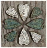 Medium Folk Heart Wall Tile-Ivory