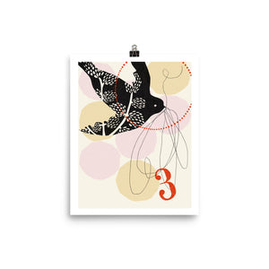 3 String Black Swallow Art Print