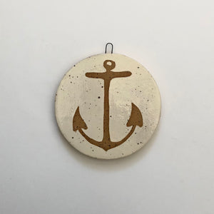 Anchor - Medium Speckled Gold Round Wall Plaque