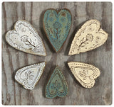Medium Folk Heart Wall Tile- Ivory