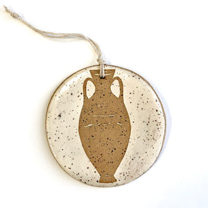 Speckled Gold Tall Amphora Ornament
