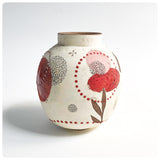 Red + Pink Flower Moon Vase